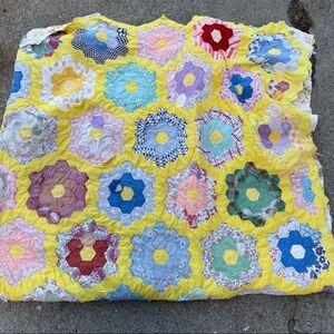 Vintage Colorful Patchwork Quilt *As Is* *Cutter*
